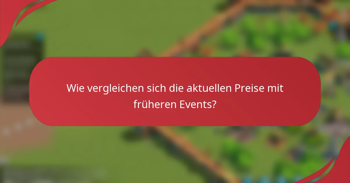 Wie vergleichen sich die aktuellen Preise mit früheren Events?