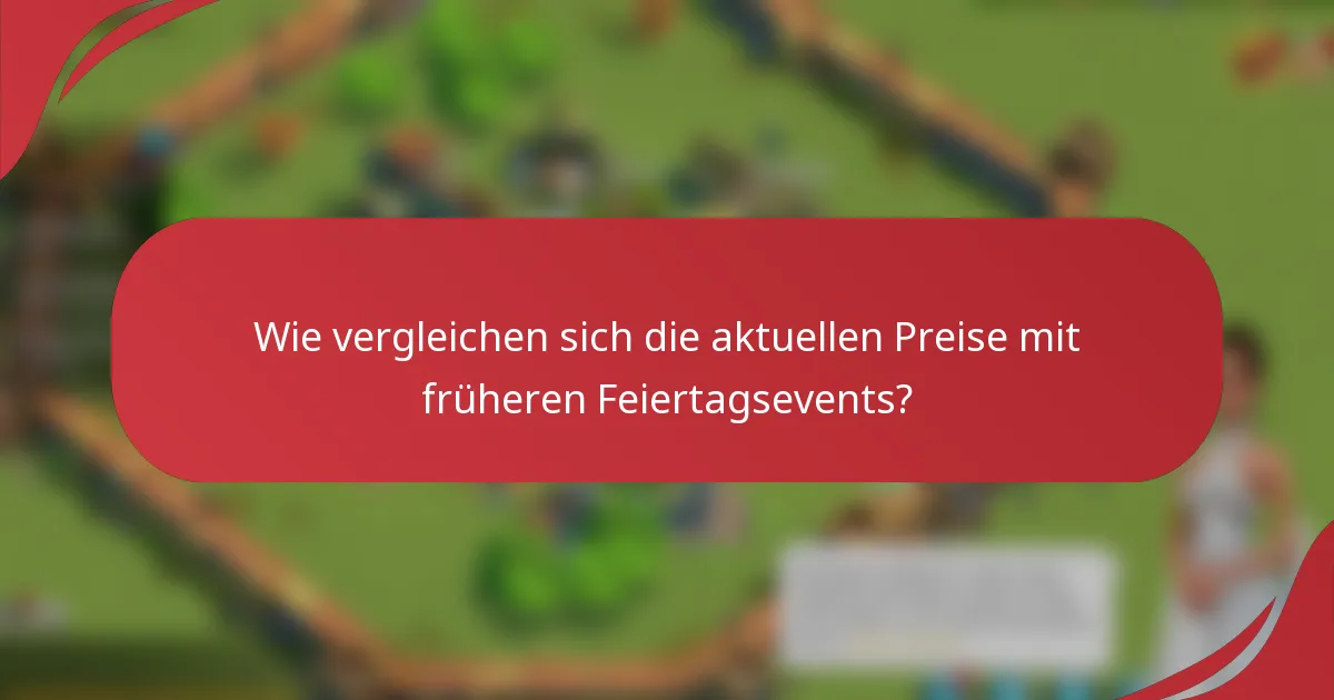 Wie vergleichen sich die aktuellen Preise mit früheren Feiertagsevents?