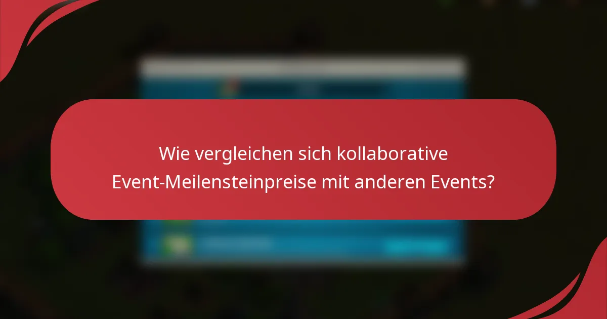 Wie vergleichen sich kollaborative Event-Meilensteinpreise mit anderen Events?